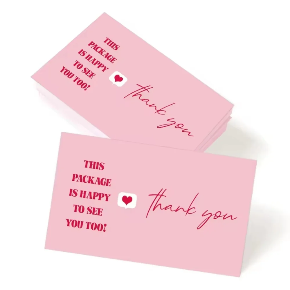 50pcs Pink Thank You Cards for Parties